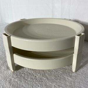 Vintage Tupperware Beige Divide A Rack Pie Stacker